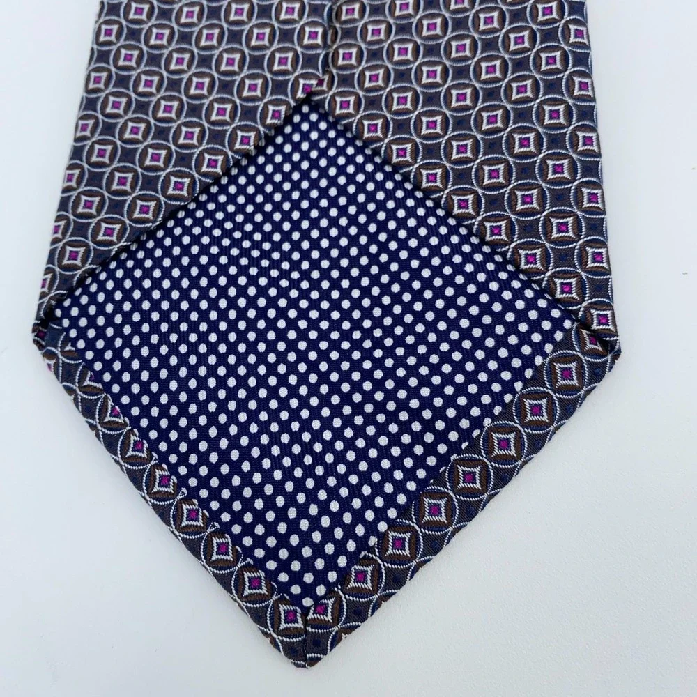 Eton Tie Men One Size Colorful Patterned Silk Classic Fit Necktie Italy Made NWT